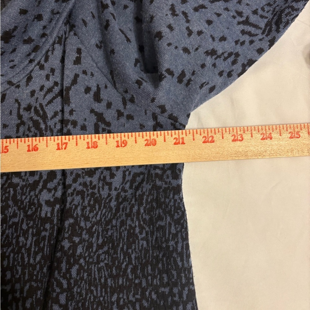 Joseph Ribkoff Cropped Open Front Jacket Slate Blue Black Print Made in Canada - Picture 3 of 7